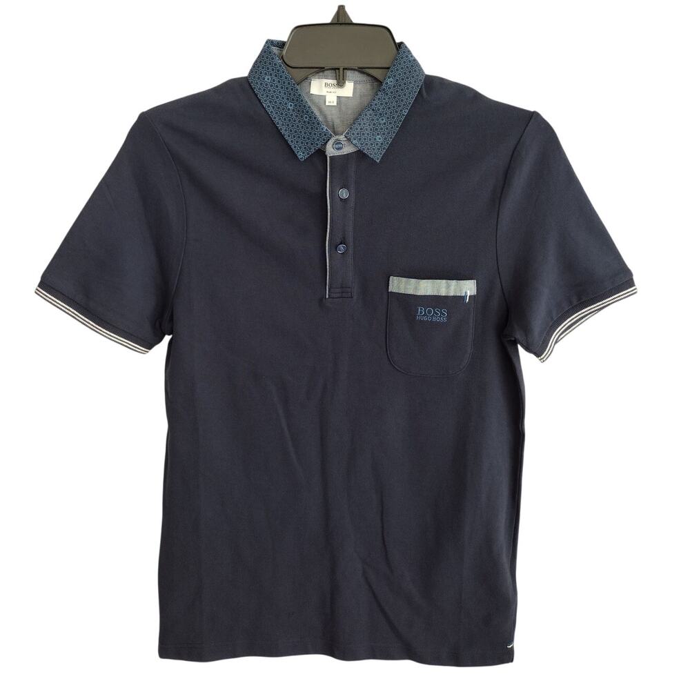 Hugo Boss Navy Blue Pique Short-Sleeve Polo Shirt Junior/Youth Boy 14-S Slim Fit